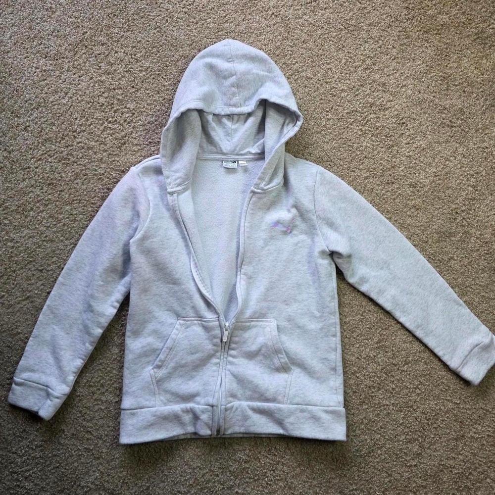kids puma zip up hoodie like new size 8